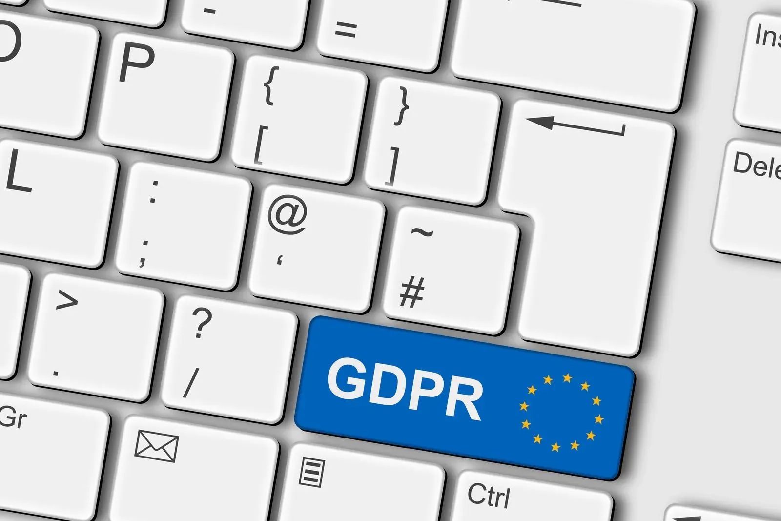 GDPR logo on a computer keyboard