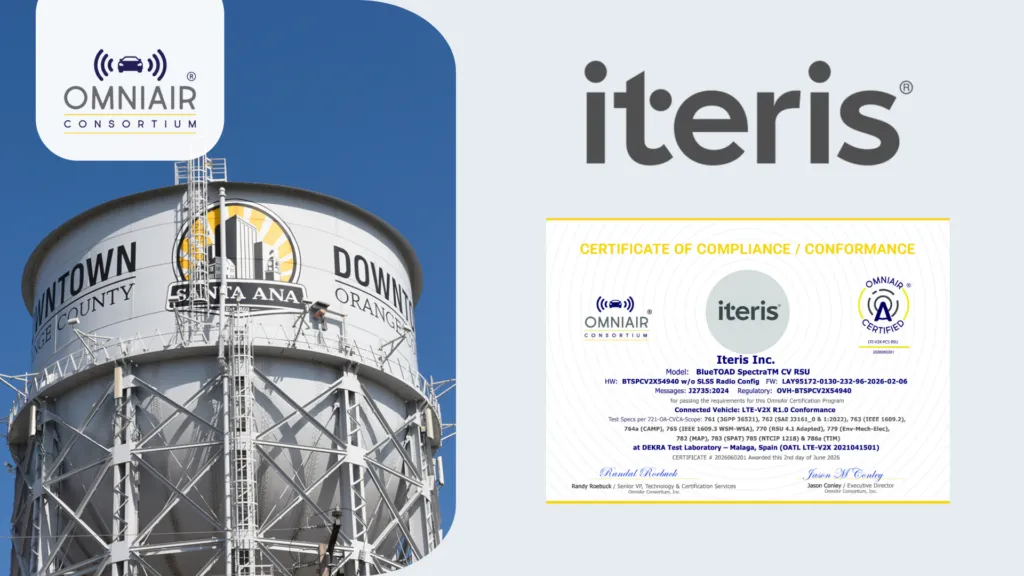 Iteris BlueTOAD Spectra CV RSU Achieves OmniAir Certification
