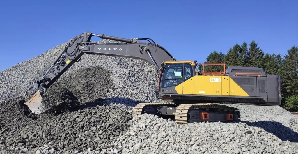 Volvo CE tests electric EC500 excavator in Norway