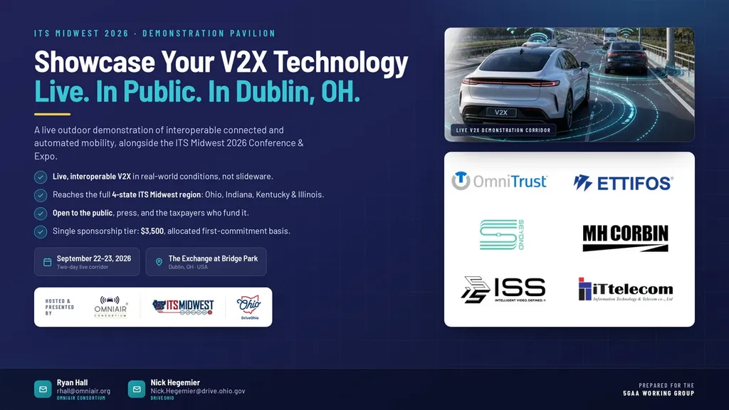 OmniAir confirms six demonstrators for ITSMW26 mobility technology pavilion