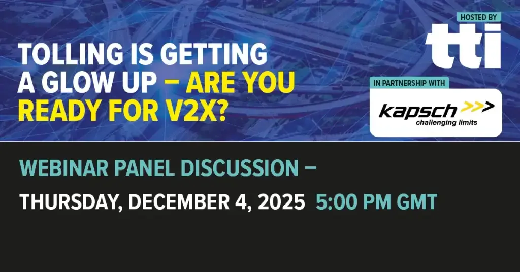 Webinar on V2X Tolling Technology and Industry Impacts