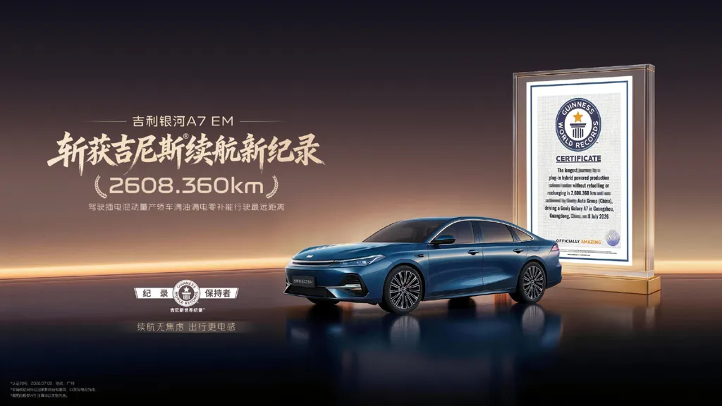 Geely Galaxy A7 EM PHEV sets 2,608.360 km record