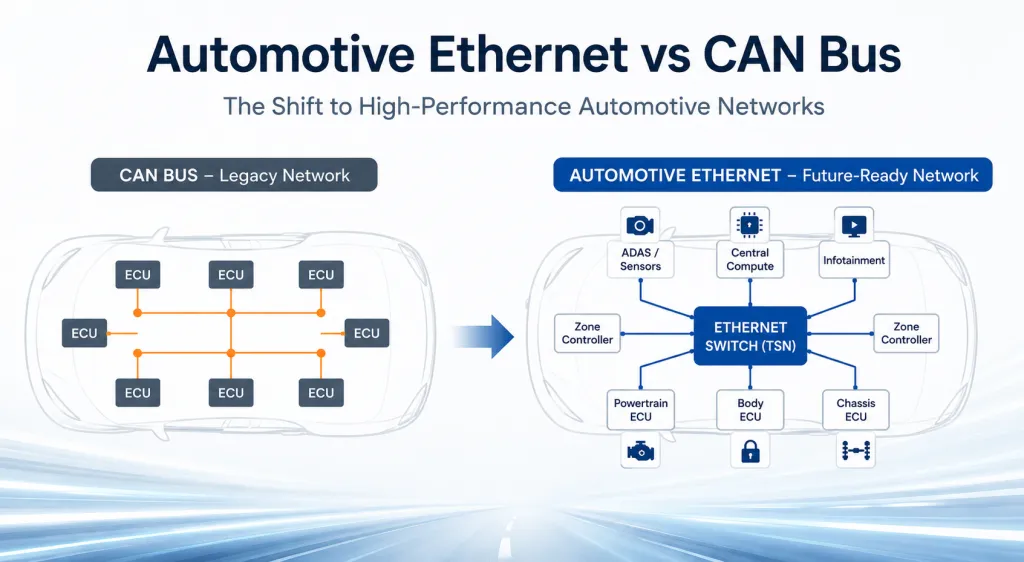 Automotive Ethernet and CAN Bus: Architectural Differences