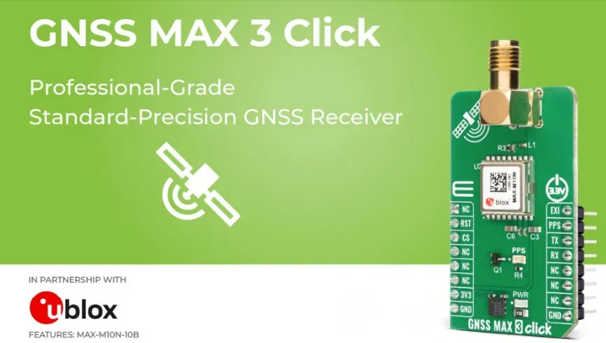 MikroElektronika releases GNSS MAX 3 Click board
