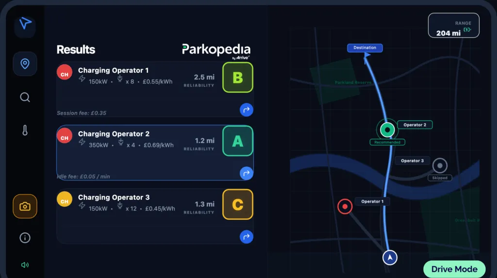 Parkopedia enhances EV charging data for OEM-connected services