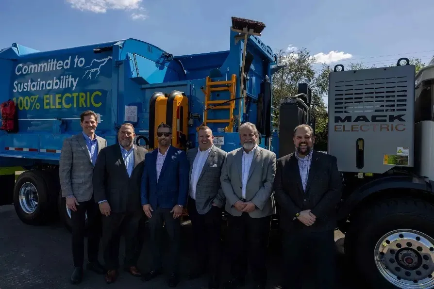 Mack LR Electric refuse vehicle delivered to Coastal Waste & Recycling - Charged EVs