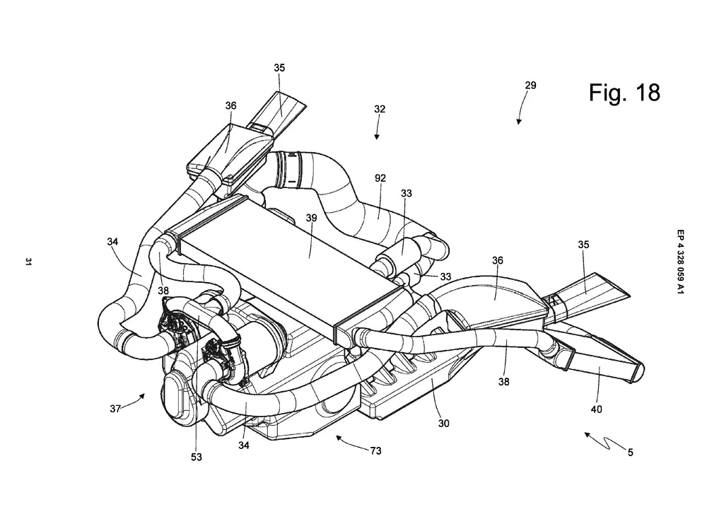 Ferrari Patents Inverted I6 Hydrogen Engine with Electric Turbocharging