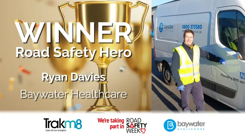 Ryan Davies Receives Trakm8 Road Safety Hero Award 2024