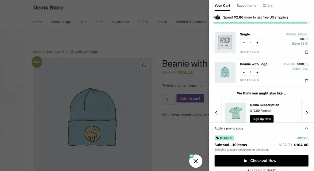 Caddy Plugin Enhances WooCommerce Cart Functionality