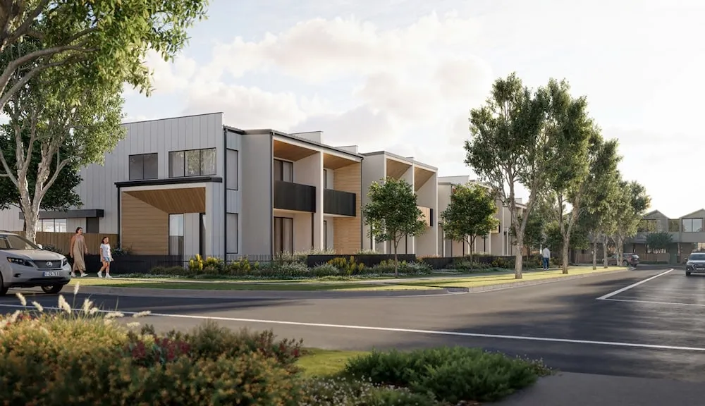 Modular terraces assembled at Schofields development