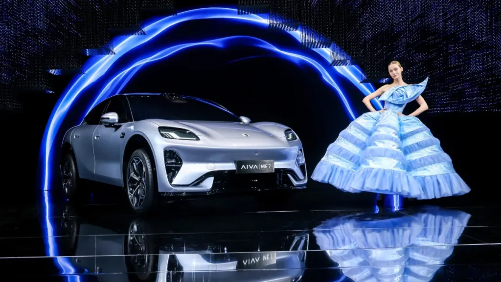 Seres and CATL-backed Aiva unveils production ME7 in Paris