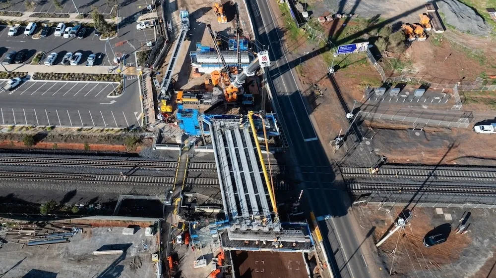 Construction Progress on Melbourne Road Bridges Over Rail Lines