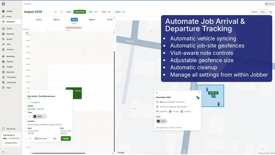 Trackem GPS integrates Jobber for automated fleet job tracking