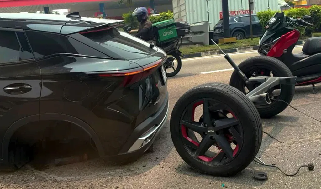 Chery Omoda 5 loses rear axle in Malaysia incident