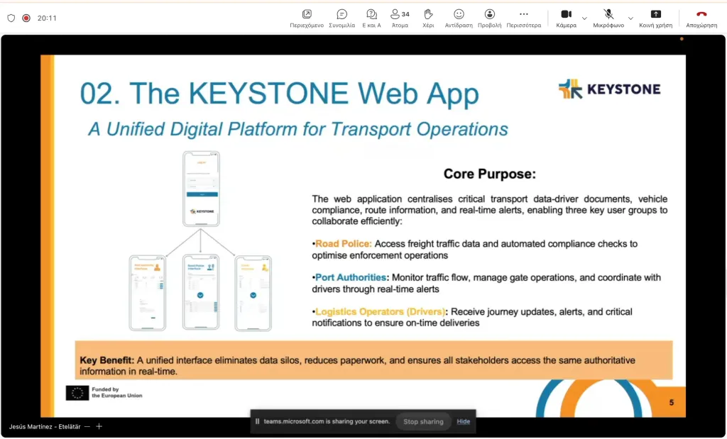 KEYSTONE demonstrates smart enforcement web app to transport stakeholders