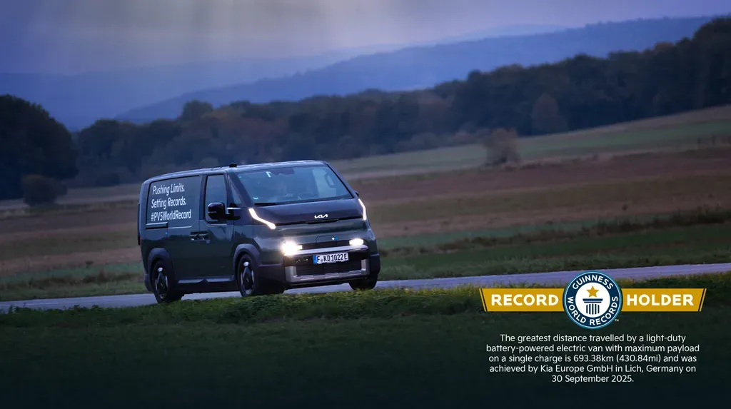 Kia PV5 Cargo Sets Guinness Record for EV Range